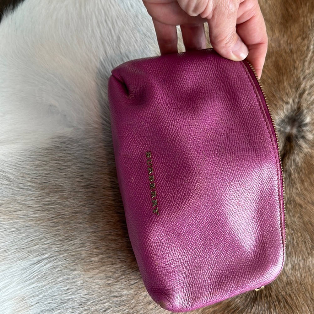 Rare hot pink Burberry makeup bag